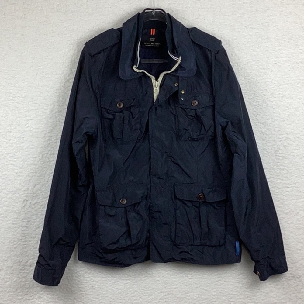 Scotch & Soda Men’s Large Full Zip Navy Blue Lightweight Jacket.
